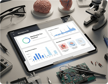 A tablet displaying an analytics dashboard